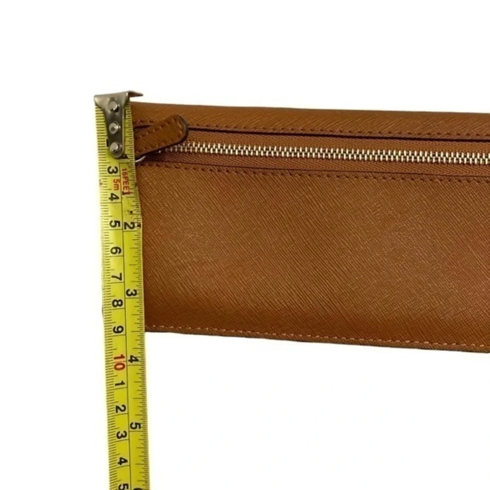 Michael Kors brown saffiano leather slim wallet